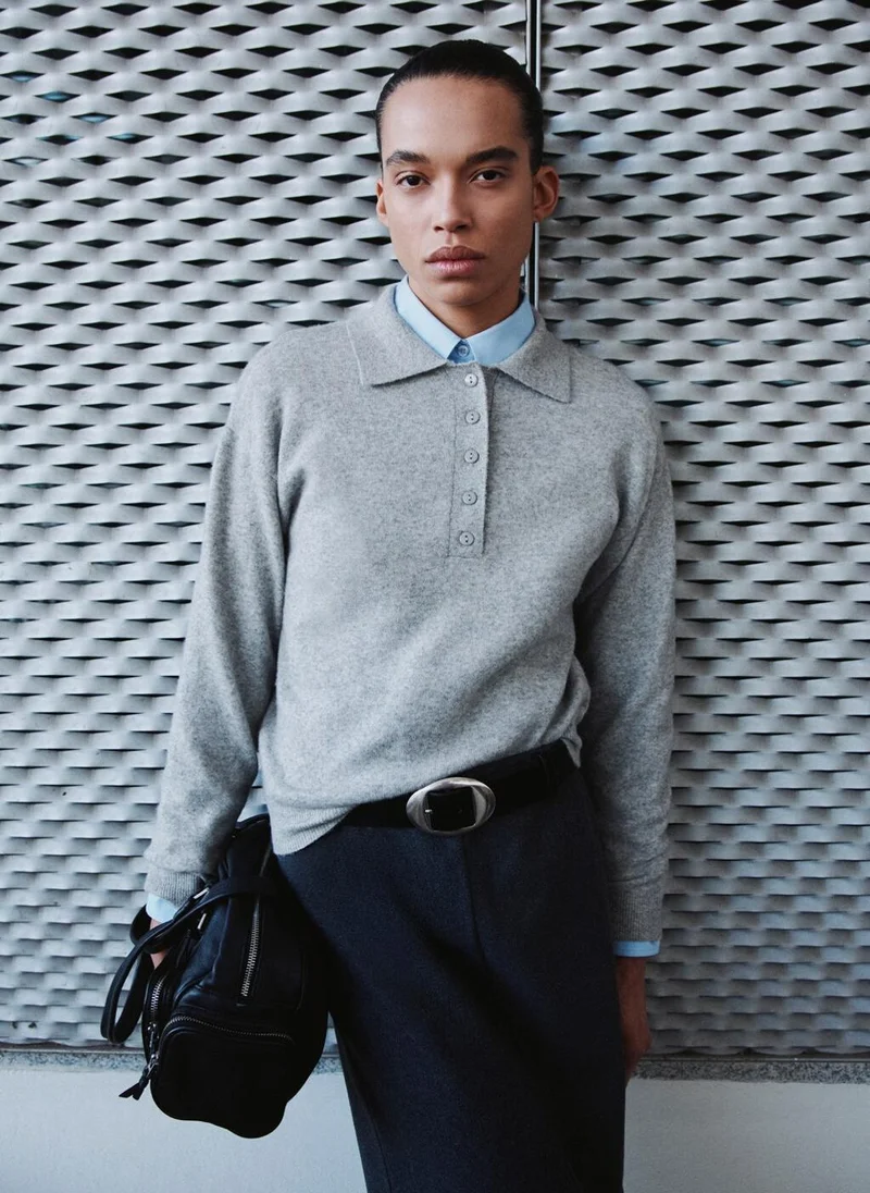 مانجو Long-sleeved polo-neck sweater